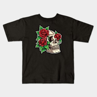 Skull Roses Kids T-Shirt